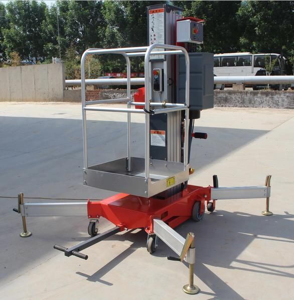 6-12m 150kg Professional Aerial Working Single Mast Aluminum Lift Platform