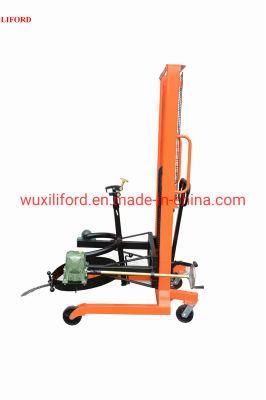 China Supplier 450kg Manual Forklift Rotating Drum Lifter with Tilting