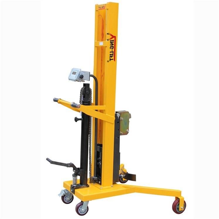 Hot Selling 450kg V-Shaped Pedaled Hydraulic Drum Transporters with Weighting Scale