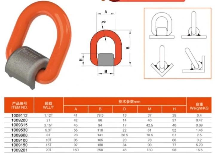 High Carbon Steel G80 Forged "D" Ring with High Tensile