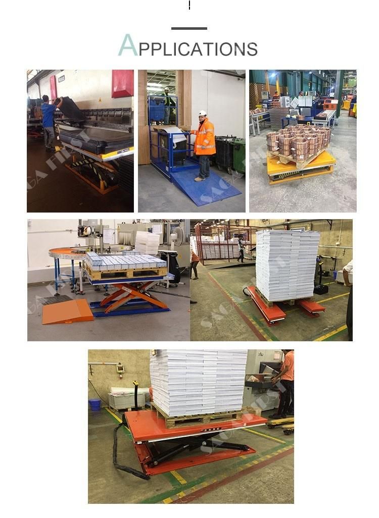 1000kg U Shape Hyraulic Stationary Scissor Goods Lift