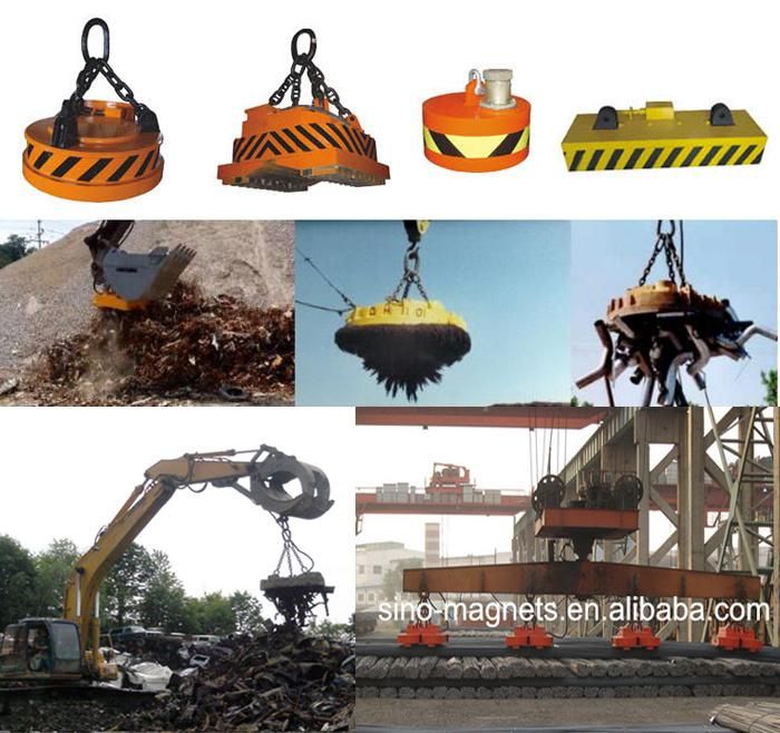 Circular Electro Lifting Magnet Used in Transporting Steel Blocks, Pigs and Scrap in Scrapyards, Ports and Foundries