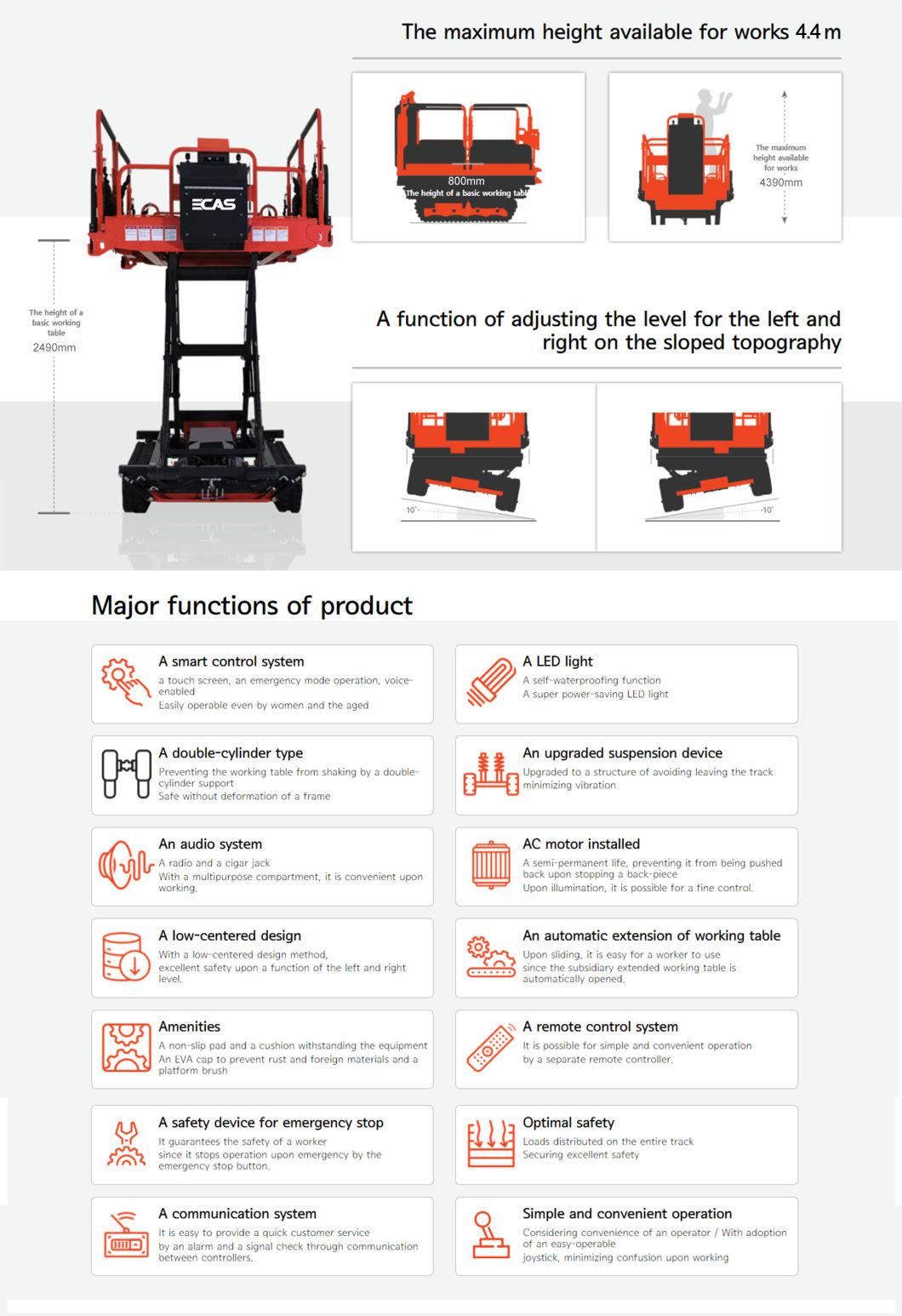 Multifunction Table-Typed Motorized Vehicle Work Platform for Orchard Picking Platform