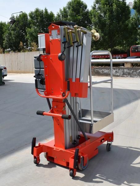 Single Mast CE Approved Vertical Two One Man Lift Aluminum Work Aerial Platform