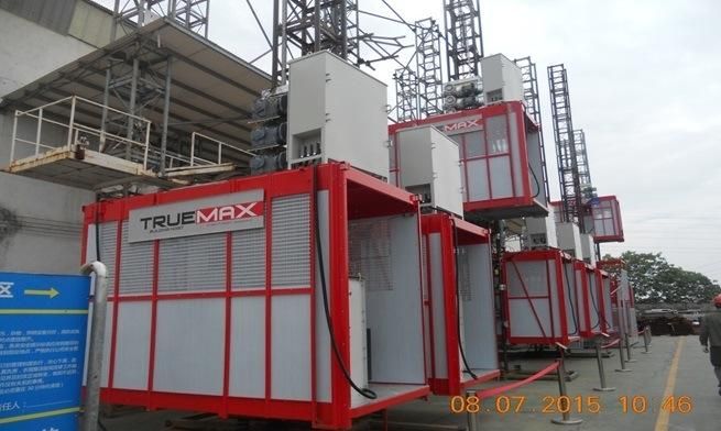 Twin Cage Sc200/200tdv Construction Hoist with Painting Mast Section