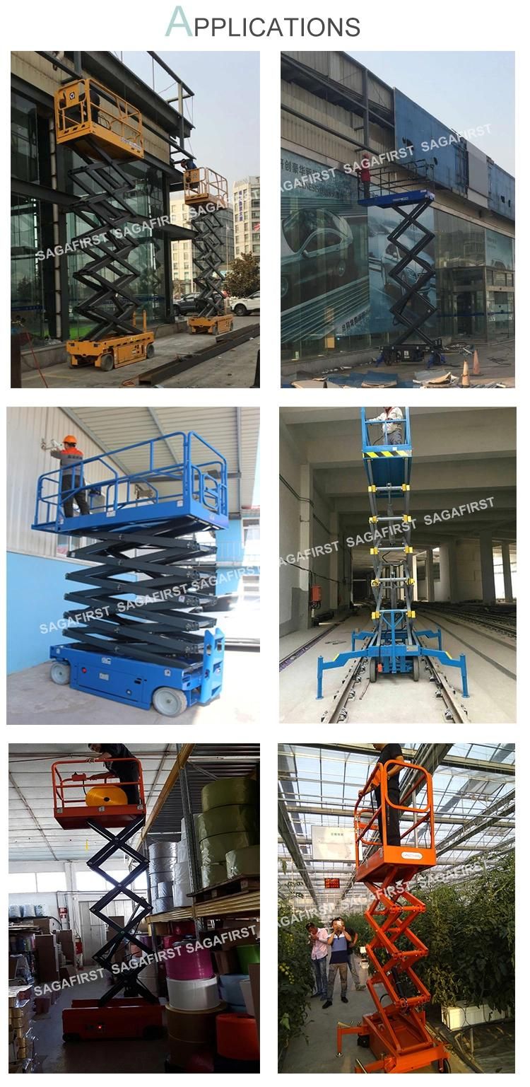 V 3m-16m Height Construction Lifter Semi Electric Mobile Scissor Lift Tables