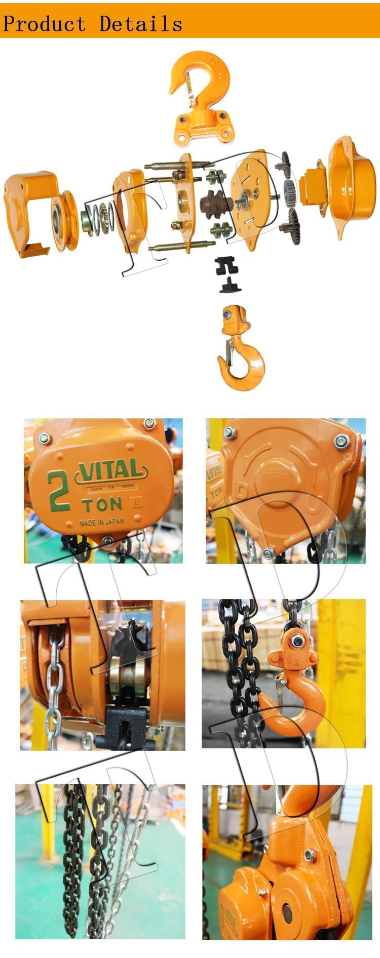 Manual 2ton 3meters Vital Chain Hoist Chain Block Top Quality G80 Load Chain