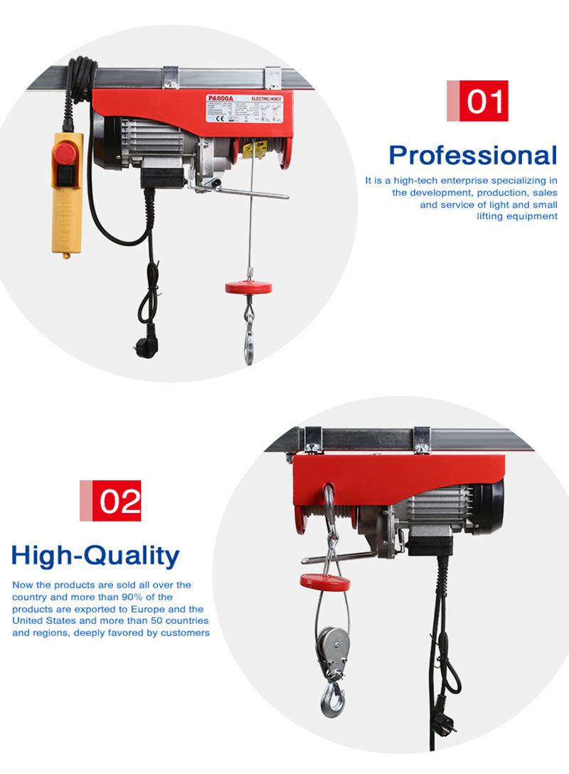 540W, 125/250kg, Overhead Crane Double Line Lift Electric Hoist with 12m Electric Wire Hoist Remote Control Garage Auto Shop (BP125-250)