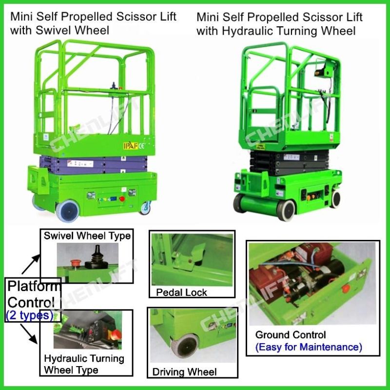 5.9m Scissor Lifts Safety Mini Self Propelled Scissor Lift
