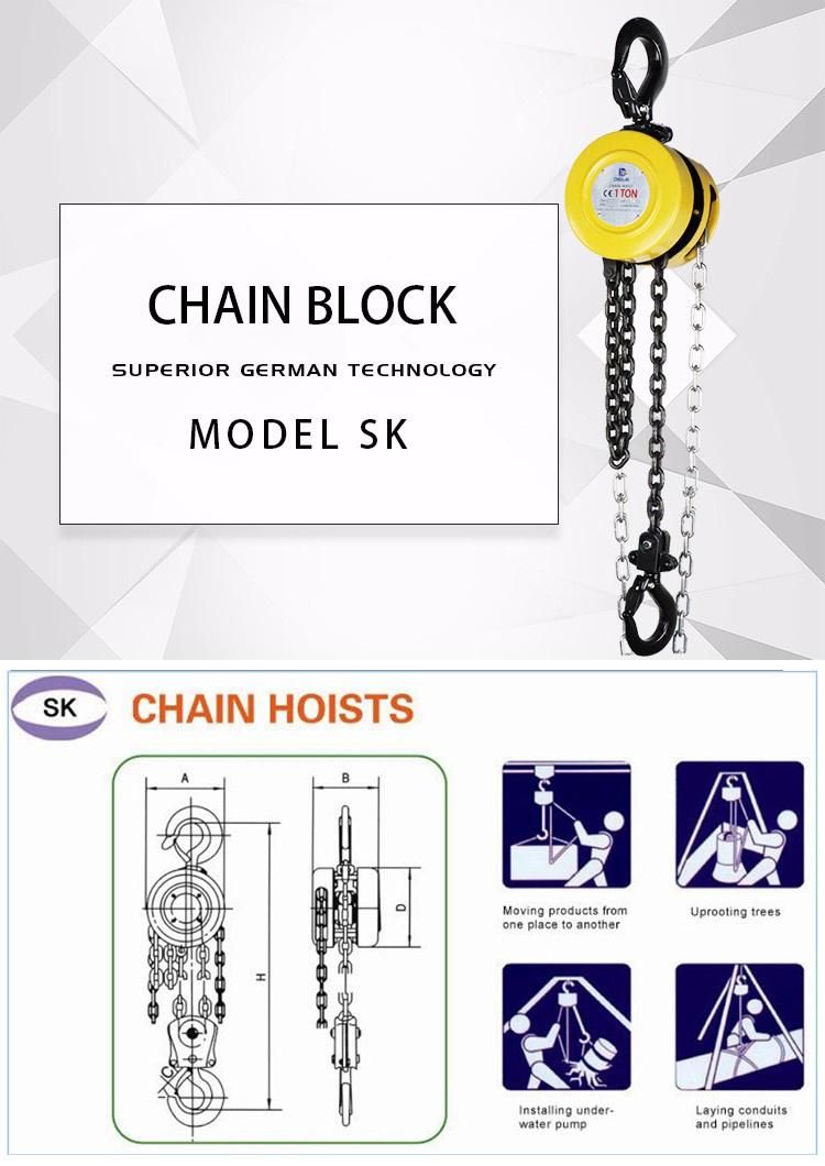 Overload Protection System Sk Type Pulley Block Chain Hoist