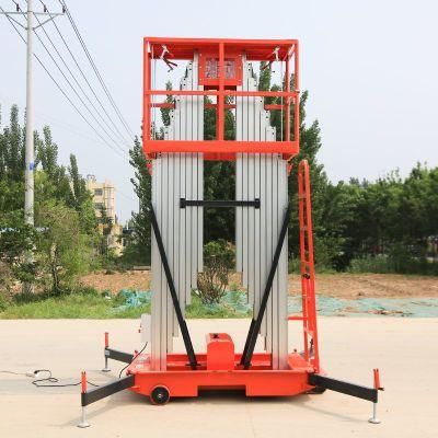 Shanding 4m 6m 8m 10m 12m 14m Mobile Type Aluminum Alloy Hydraulic Single Mast One Man Aerial Work Platform Lift