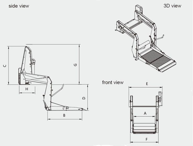 Mobility Wheelchair Lift for Van and Minibus (WL-D-880U)