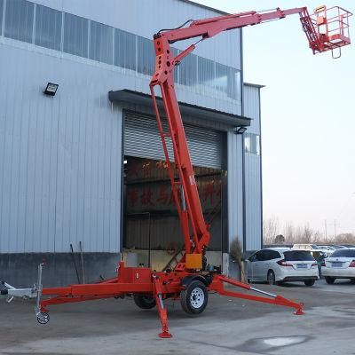 Morn Package Size 5.4*1.6*1.9m Manual Cherry Picker Towable Boom Lift Trailer Mounted