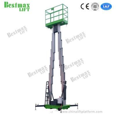 14m Platform Height Semi Electric Double Mast Vertical Lift