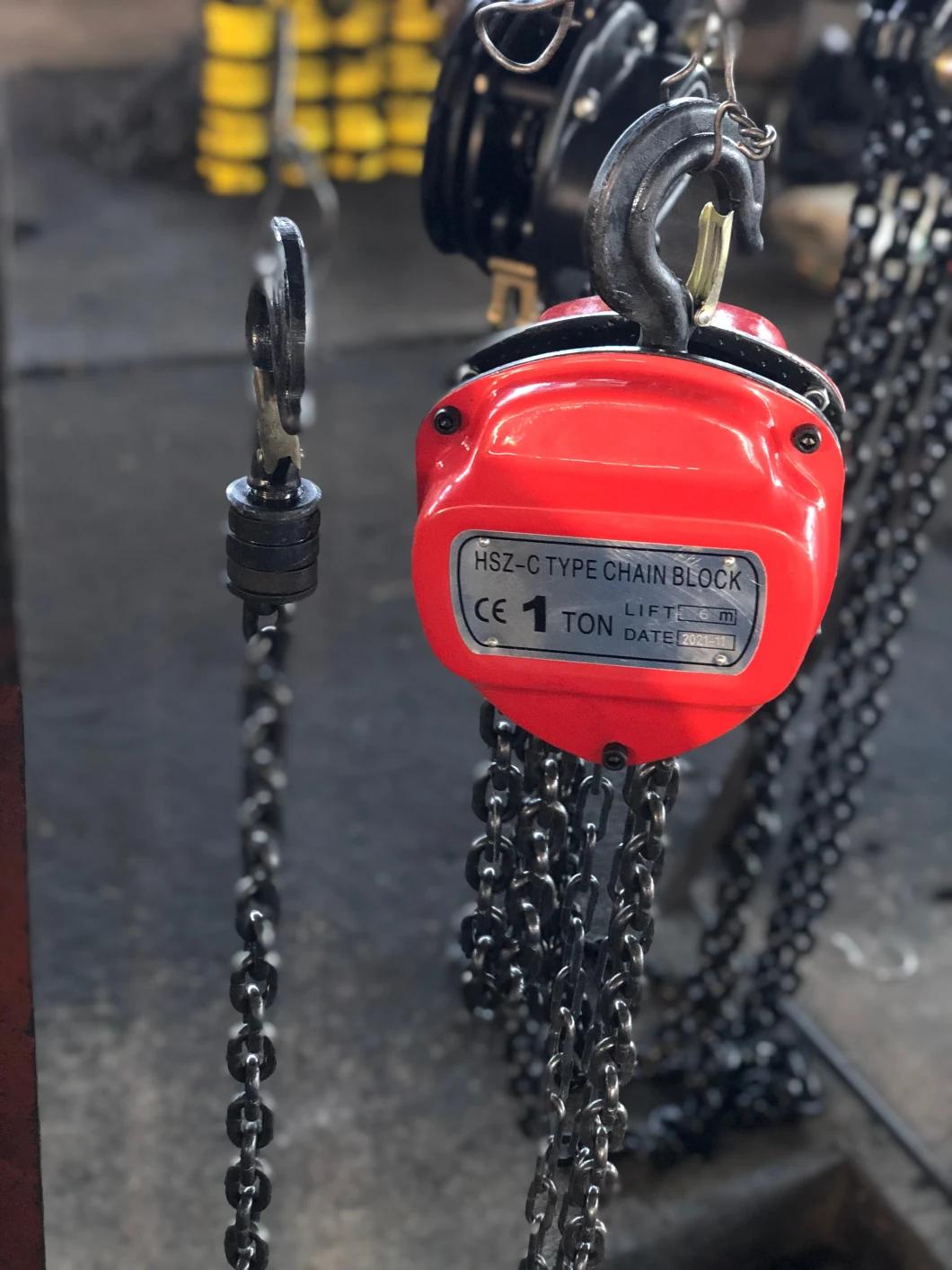 Hsc 1ton 2ton 3ton 5ton 10ton 3 Meters Chain Triangle Hand Chain Pulley Block Manual Chain Hoist with TUV Certificate