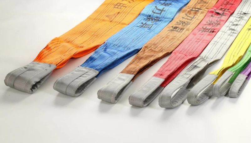 6t Eye-Eye Polyester Flat Woven Duplex Industrial Lifting Webbing Sling Belt