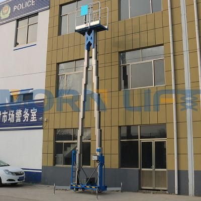 6m 8m 10m 12m 14m 16m Aerial Hydraulic Double Mast Vertical Aluminum Alloy Man Lift