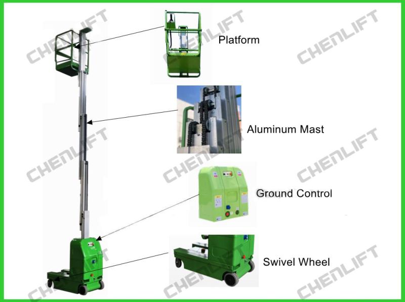 9m Double Mast Full Electric Self Propelled Vertical Lift