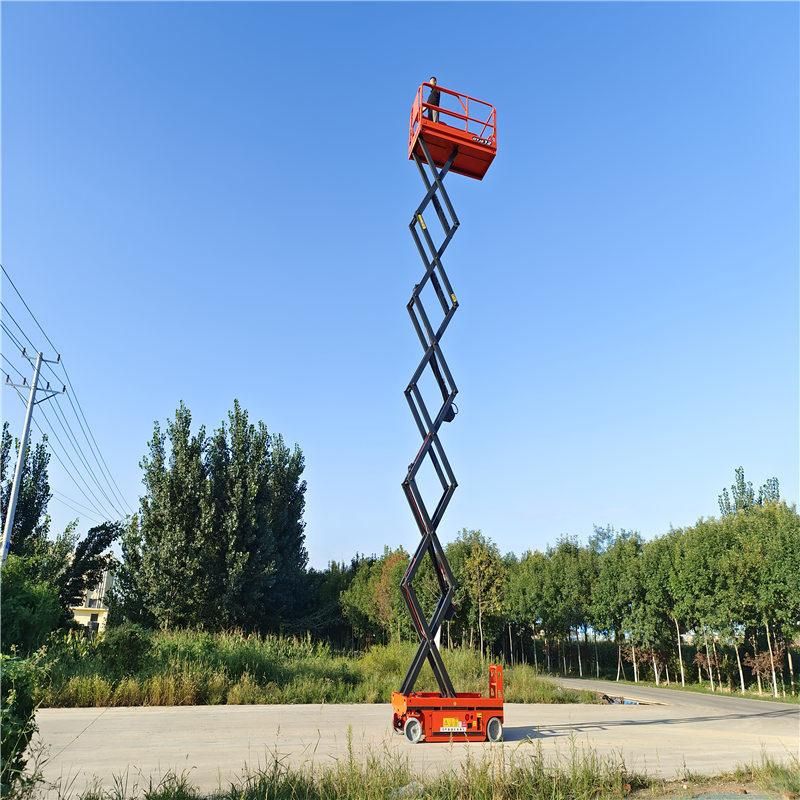Mobile Working Platform Type Vertically Double Mast Portable Man Lift Manual Aluminium Portable Material Lift 2 Mast
