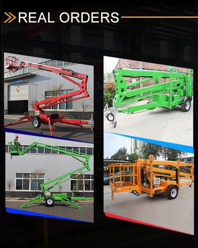 Standard Towable Articulated Trailer Pull Aerial Hydraul Boom Tower Sky Boob Electric Lift Bra Platform