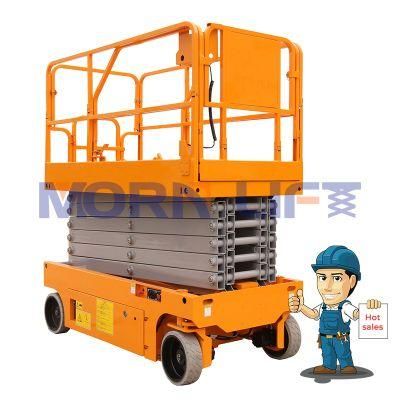 ODM Lift 8m Morn CE China Mobile Hydraulic Personal Self-Propelled Scissor Lifts