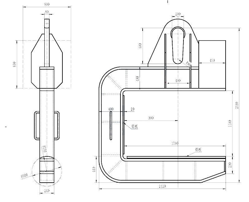20 Ton Heavy Duty Coil Lifter Vertical Steel Hooks