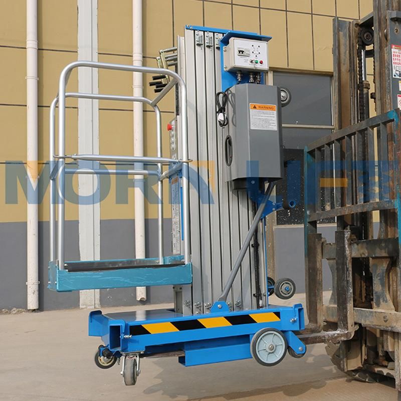 Morn Push Around One Man Vertical Mast Lift Aerial Work Platform