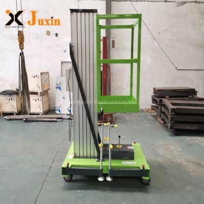 Single Mast Aluminum Lift Platform Aerial Work Platform Light Lift