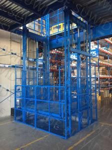Warehouse Mezzanine Use Hydraulic Guide Rail Cargo Lift Warehouse Goods Lift for Sale