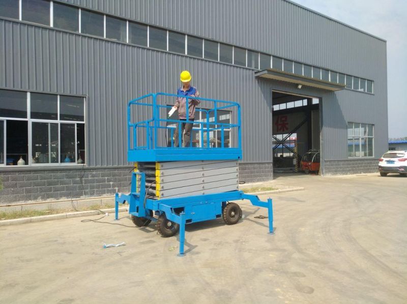 8m 10m 12m 14m 18m Diesel Engine Rough Terrain Scissor Lift Work on Construction Site