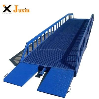 6t 10t Adjustable Height Hydraulic Mobile Truck Container Loading Ramp with Support Legs