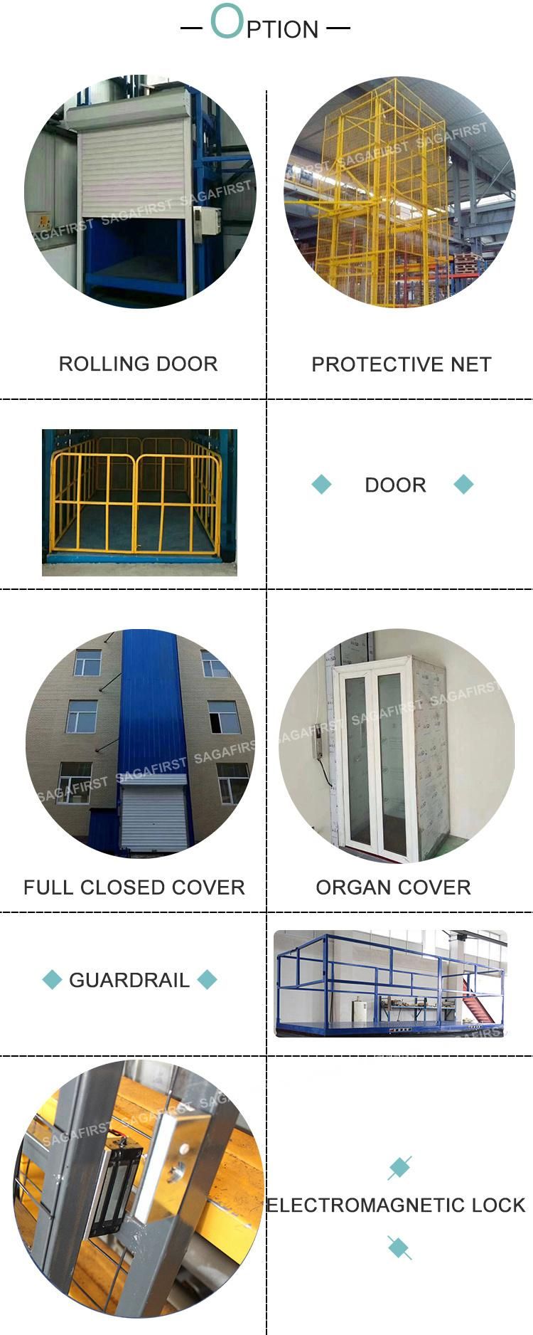 500kg 1000kg 2000kg Hydraulic Vertical Chain Goods Elevator