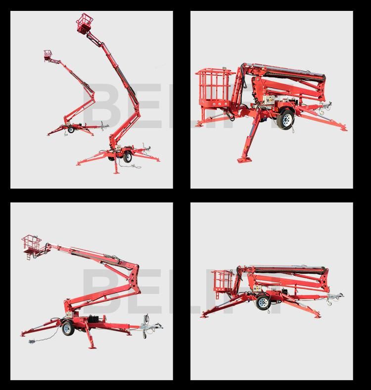 18m Electric Aerial Work Towable Spider Boom Lift for Trimming Trees