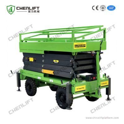 10m Manual Pushing Mobile Scissor Lift Platform Personnel Lift