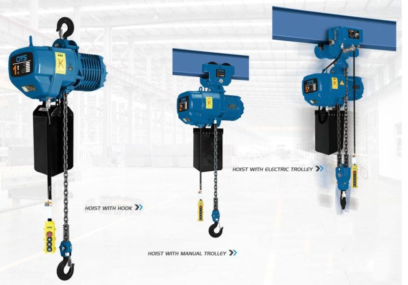 1 Ton 2 Ton 3 Ton 5 Ton Electric Chain Hoist with Electric Trolley and Hook Chain Bag
