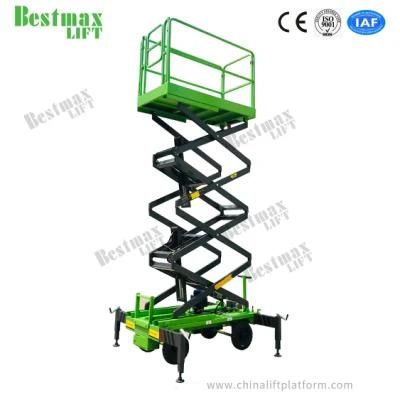 6m Platform Height 1000kg Load Scissor Lift with AC Power