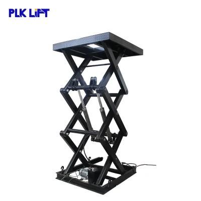 3m 1000kg Stationary Hydraulic Three Scissors Lift Table for Sale