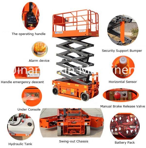 Electric Work Platform Compact Structure Self Propelled Scissor Lift