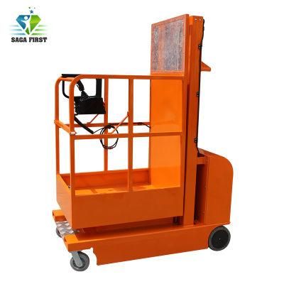 CE Certificated Small Industrial 4.5m Electric Aerial Order Picker