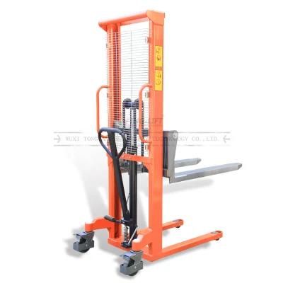 Heavy Duty Capacity 1000kg Manual Hydraulic Pallet Stacker with Lifting Height 1500mm