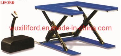 High Quality U-Shaped Low-Profile Scissor Lift Table 1 Ton