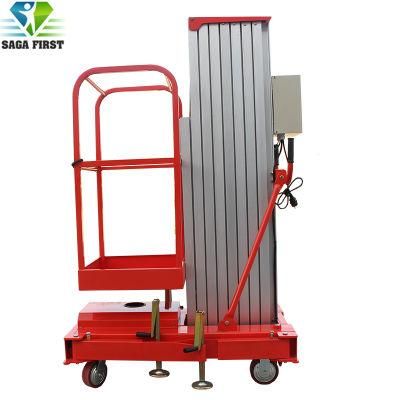 10m 12m Single Mast Portable Aluminium Alloy Aerial Work Platform