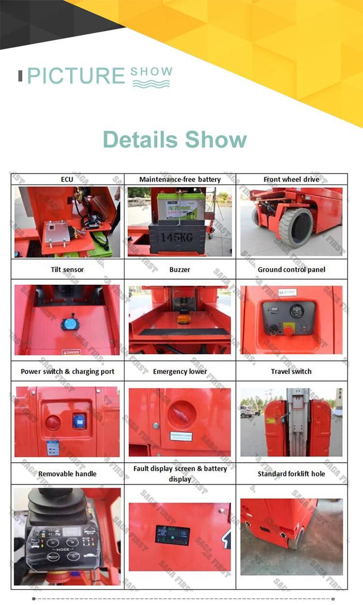High Quality Dual Mast Self Propelled Aluminum Hydraulic Lifter