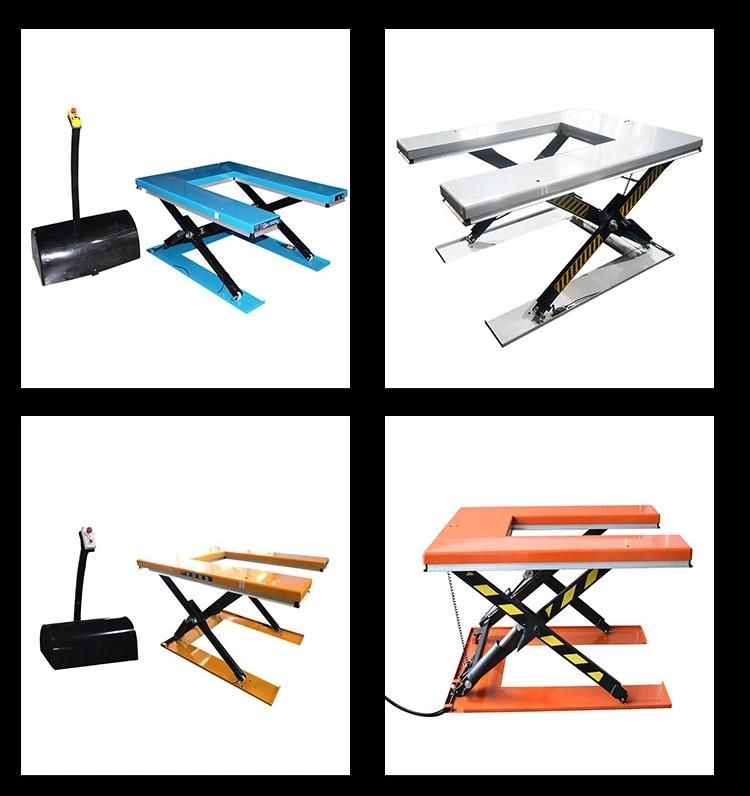 Warehouse Hydraulic Lifter Movable Scissor Lift with U E Shape Lift Tools