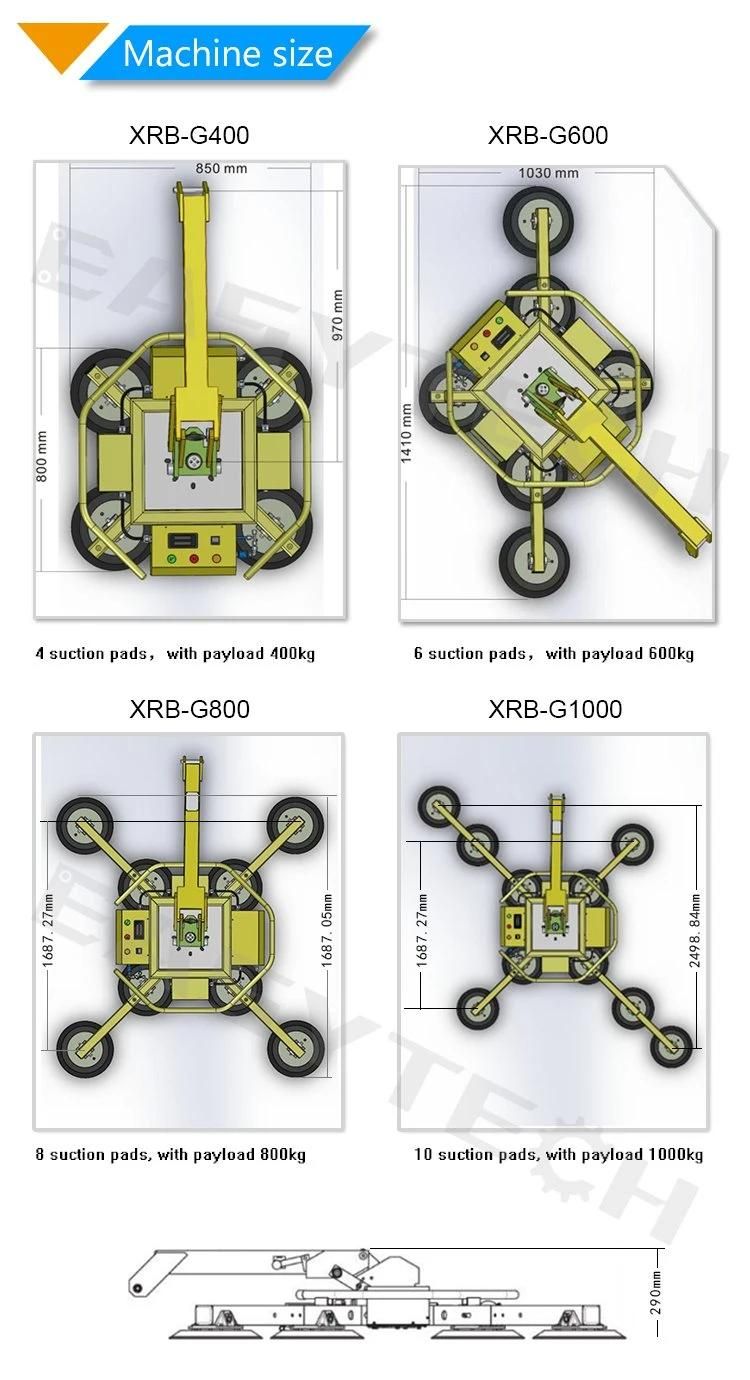 Aluminium Glass Lift Equipment Vacuum Glass Transportation Lifter Helper