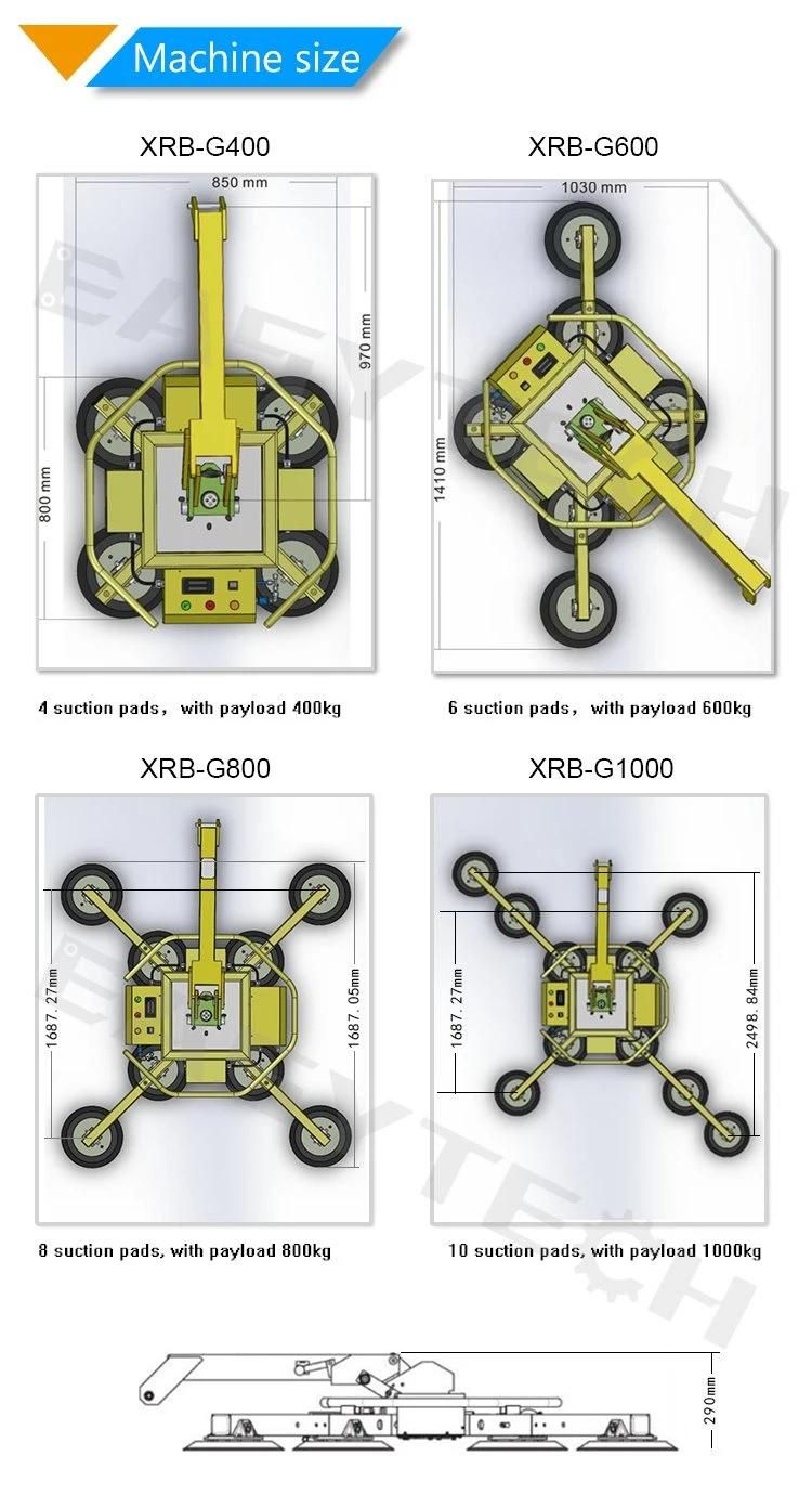 Aluminium Glass Lift Equipment Vacuum Glass Transportation Lifter Helper