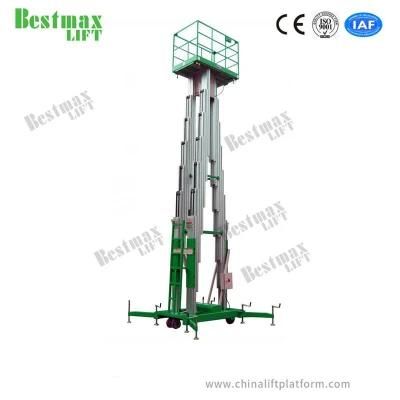 14m Manual Pushing Vertical Lift Triple Mast Aerial Work Platform (ME1400-3)