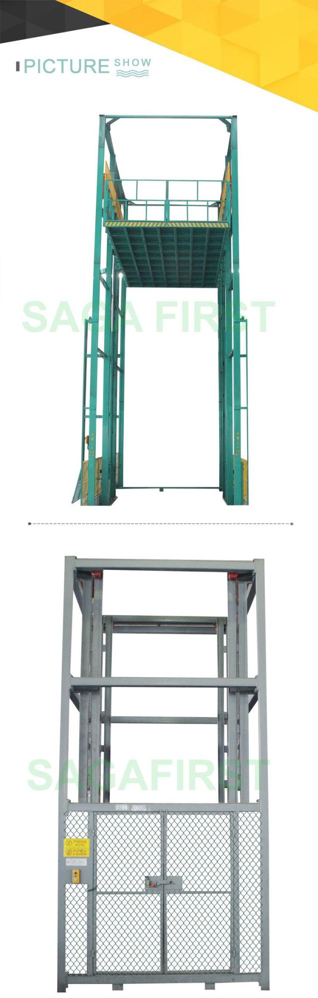 3m From First Floor to Second Floor Level Cargo Elevator