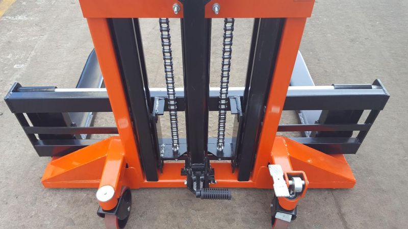 1000kg 1500kg 1ton 2ton Hand/Manual Pallet Stacker Forklift with Wide Legs