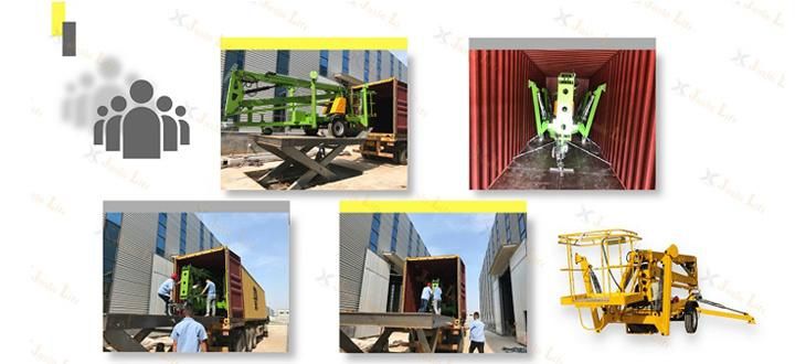 10m-18m Hydraulic Tow Behind Boom Man Lift Cherry Picker Lift Spider Aerial Work Platform Lift